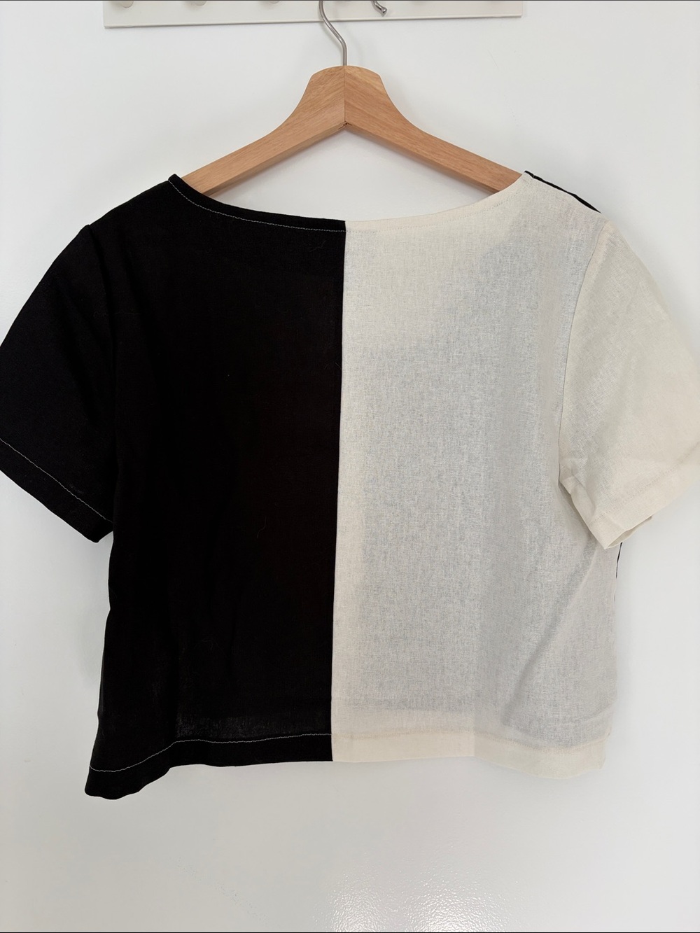 NWOT Ersa Fibers handsewn quilted 100% linen crop top, size L - Picture 4 of 4